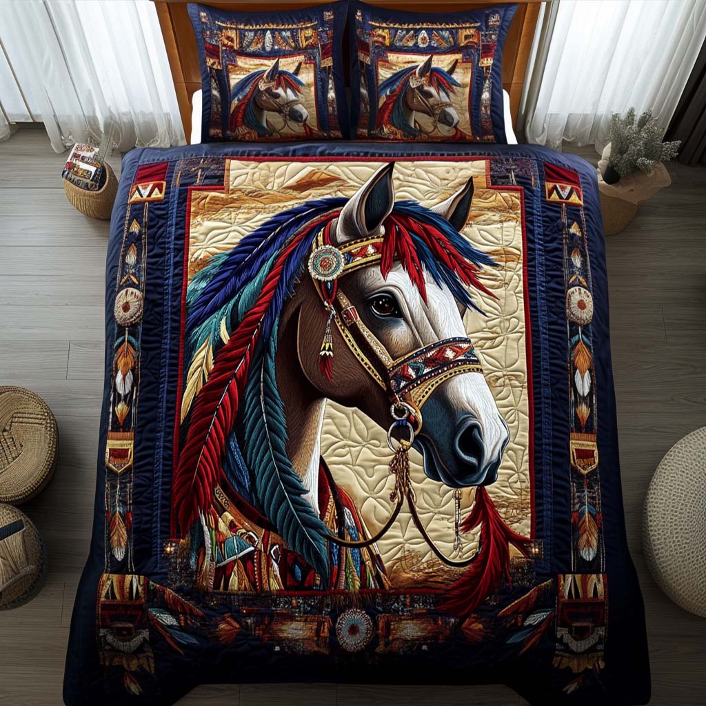 Sunrise Chant Quilted Bedding Set Duvet Cover Merch Gift For Horse Lover Woman Sunrise Chant Quilted Bedding Set Duvet Cover Merch Gift For Horse Lover Woman