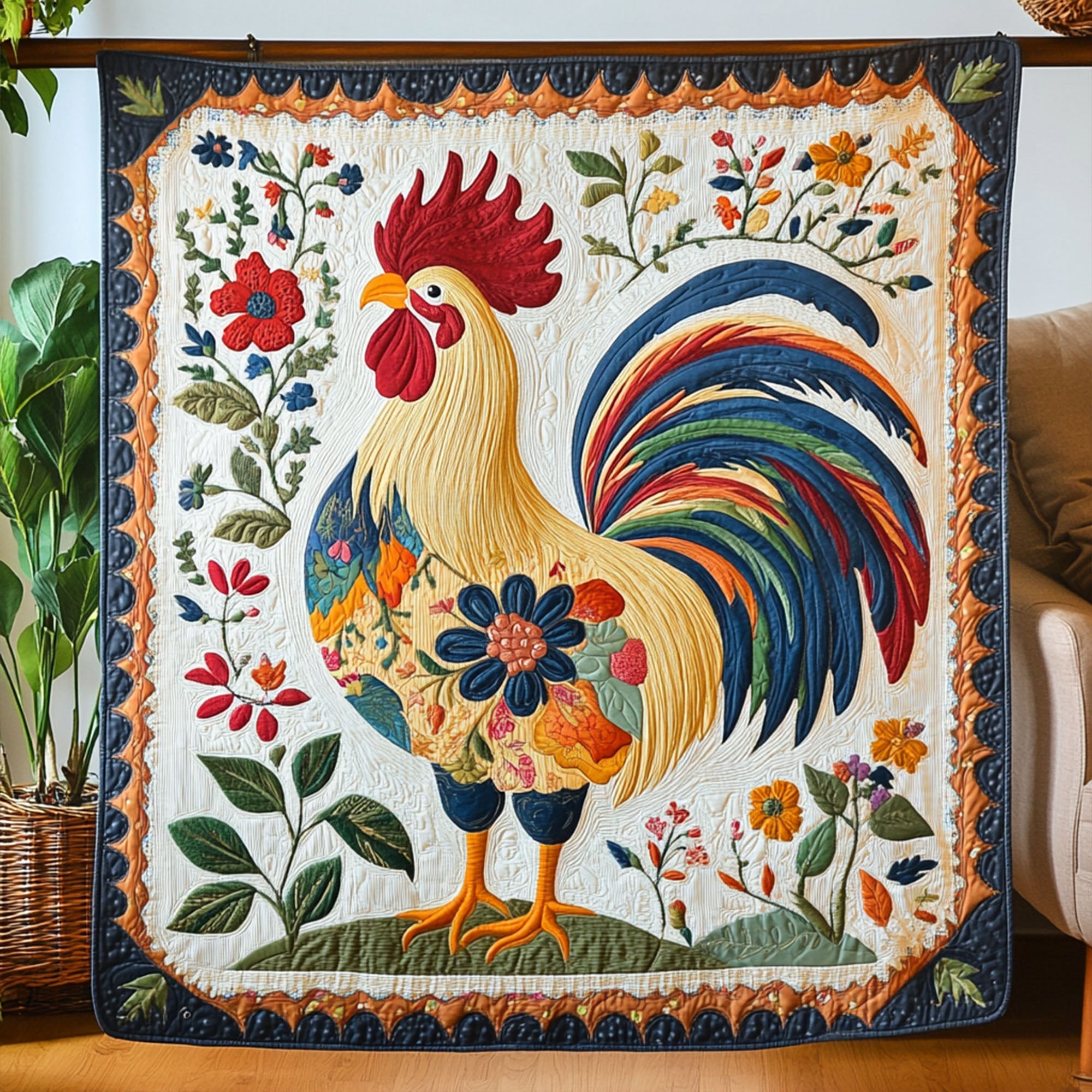 Sunrise Coop Quilted Blanket Cute Colorful Blanket Gift Ideas For Chicken Lovers Sunrise Coop Quilted Blanket Cute Colorful Blanket Gift Ideas For Chicken Lovers