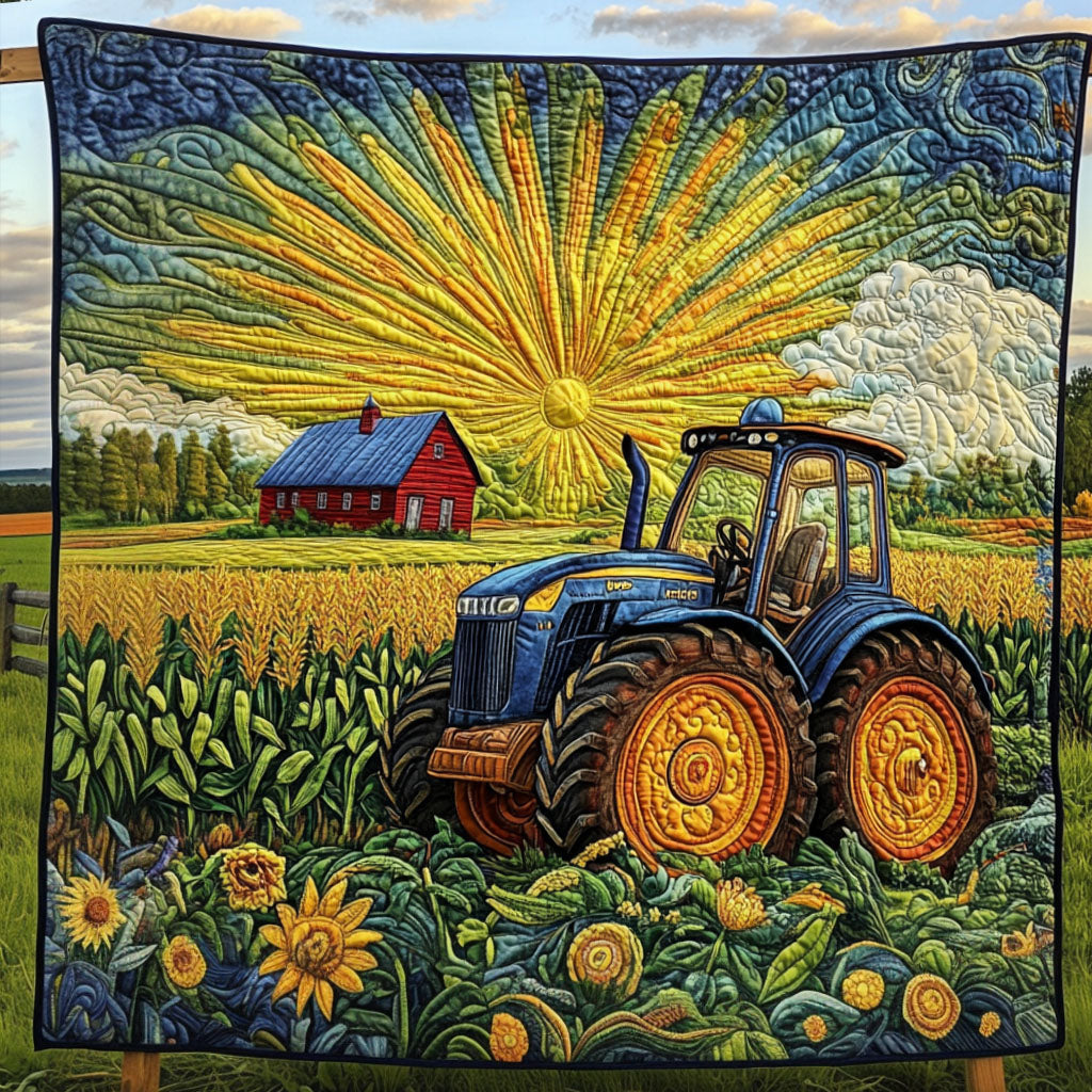 Sunrise Fields Quilted Blanket Sofa Throw Blanket Farm Gifts For Tractor Owners Sunrise Fields Quilted Blanket Sofa Throw Blanket Farm Gifts For Tractor Owners
