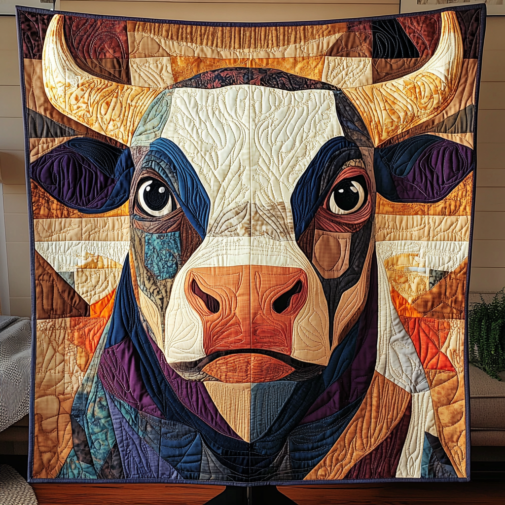 Sunset Herd Quilted Blanket Cute Colorful Blanket Cow Themed Stuff Sunset Herd Quilted Blanket Cute Colorful Blanket Cow Themed Stuff