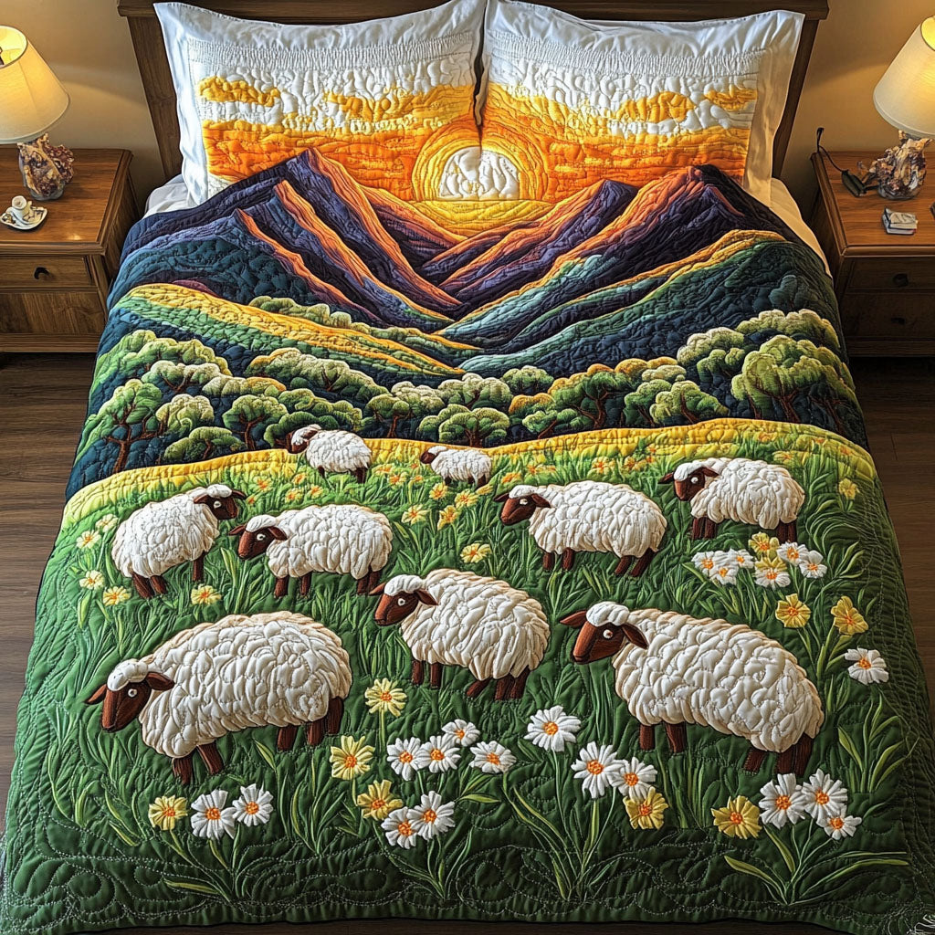 Sunset Mountain Sheep Quilted Bedding Set Duvet Cover Bedspread Sheep Presents Sunset Mountain Sheep Quilted Bedding Set Duvet Cover Bedspread Sheep Presents