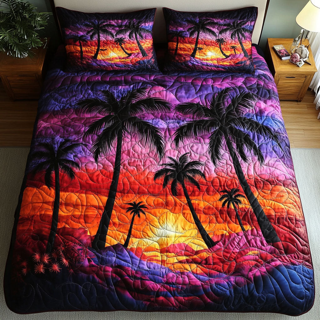 Sunset Palms Quilted Bedding Set Duvet Cover Bed Sheet Set Things To Get Your Boyfriend For Christmas Sunset Palms Quilted Bedding Set Duvet Cover Bed Sheet Set Things To Get Your Boyfriend For Christmas