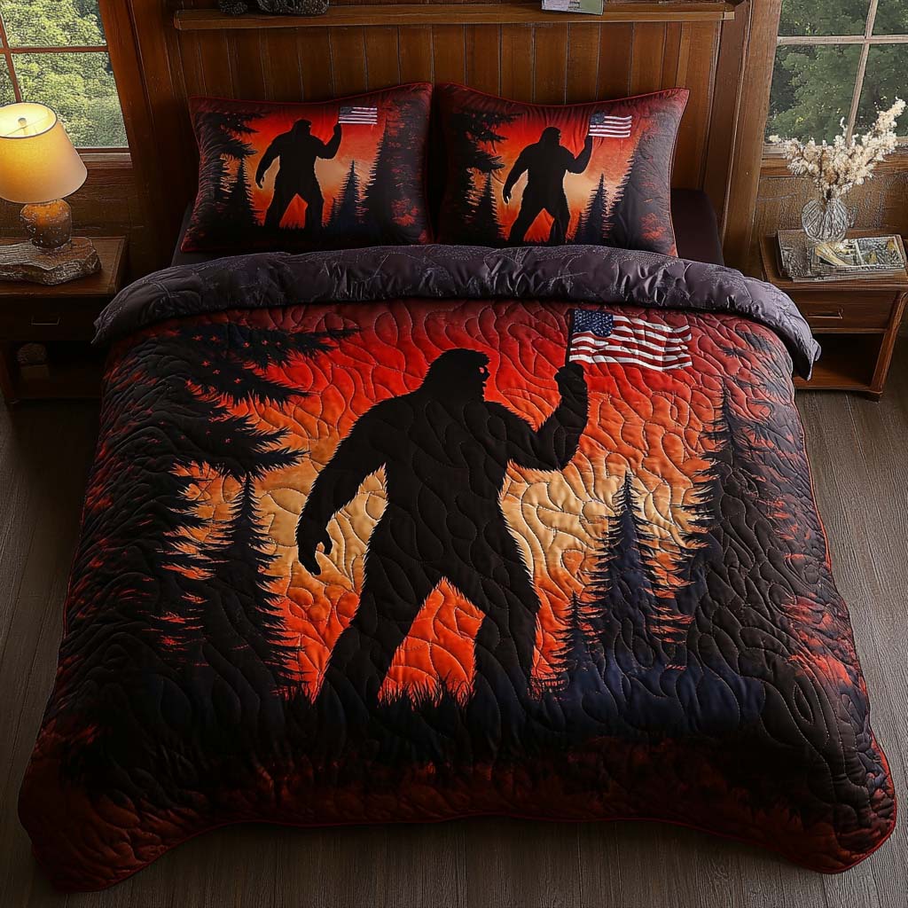 Sunset Sasquatch Quilted Bedding Set Duvet Cover Bed Sheet Set Big Foot Gift Ideas Sunset Sasquatch Quilted Bedding Set Duvet Cover Bed Sheet Set Big Foot Gift Ideas