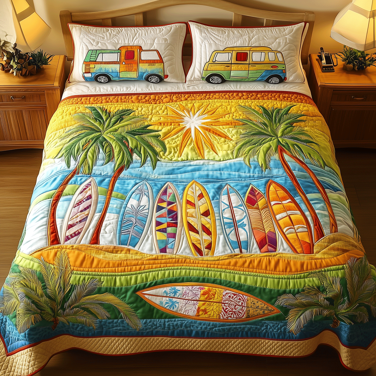 Sunset Surf Quilted Bedding Set Duvet Cover Bedspread Christmas Gifts For Ocean Lovers Sunset Surf Quilted Bedding Set Duvet Cover Bedspread Christmas Gifts For Ocean Lovers