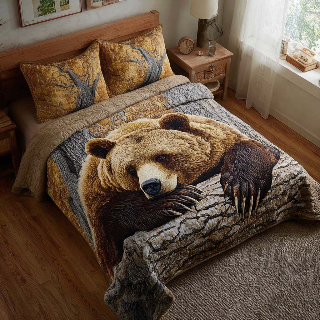 Sunset Trail Quilted Bedding Set Duvet Cover Bed Sheet Set Best Gifts For Bear Lovers Men Sunset Trail Quilted Bedding Set Duvet Cover Bed Sheet Set Best Gifts For Bear Lovers Men