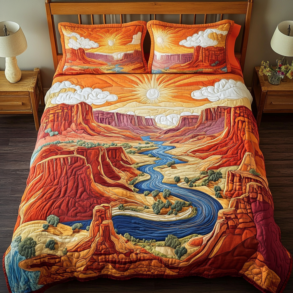 Sunset Valley Quilted Bedding Set Duvet Cover Bedspread Cactus Theme Gifts Sunset Valley Quilted Bedding Set Duvet Cover Bedspread Cactus Theme Gifts