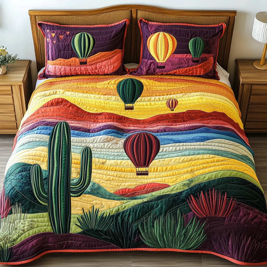 Sunset Voyage Quilted Bedding Set Duvet Cover Bedspread Cactus Gifts For Mom Mother's Day Sunset Voyage Quilted Bedding Set Duvet Cover Bedspread Cactus Gifts For Mom Mother's Day