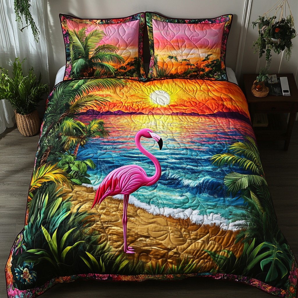 Sunset Wings Quilted Bedding Set Duvet Cover Bedspread Flamingo Mothers Day Gifts Sunset Wings Quilted Bedding Set Duvet Cover Bedspread Flamingo Mothers Day Gifts
