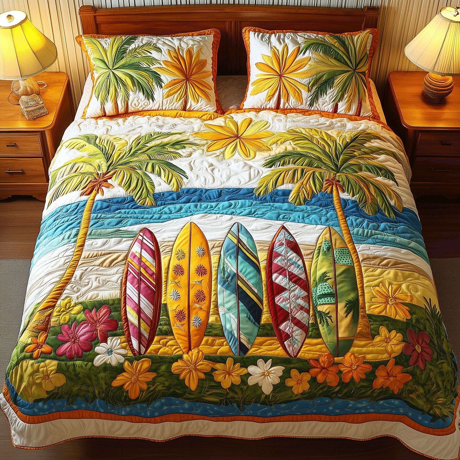 Surfboard Dreams Quilted Bedding Set Duvet Cover Bedspread Gift Ideas For Ocean Lovers Surfboard Dreams Quilted Bedding Set Duvet Cover Bedspread Gift Ideas For Ocean Lovers