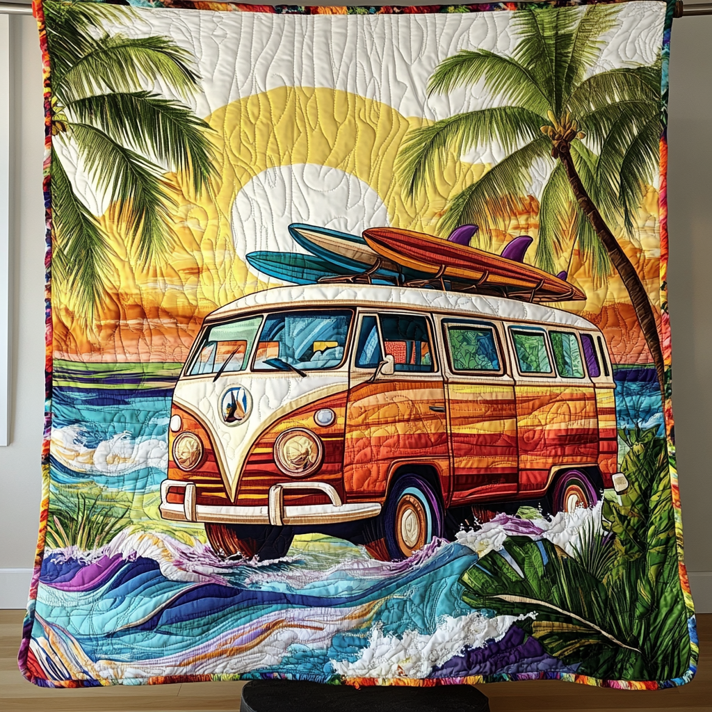 Surfer Dream Quilted Blanket Cute Colorful Blanket Presents For Ocean Lovers Surfer Dream Quilted Blanket Cute Colorful Blanket Presents For Ocean Lovers