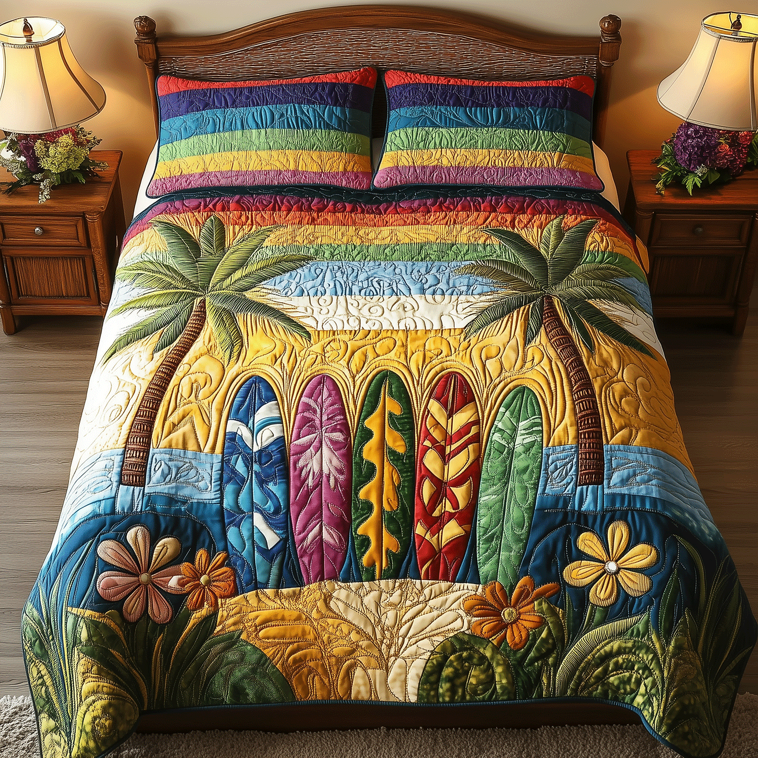 Surfside Escape Quilted Bedding Set Duvet Cover Bedspread Gifts For Ocean Lovers Surfside Escape Quilted Bedding Set Duvet Cover Bedspread Gifts For Ocean Lovers