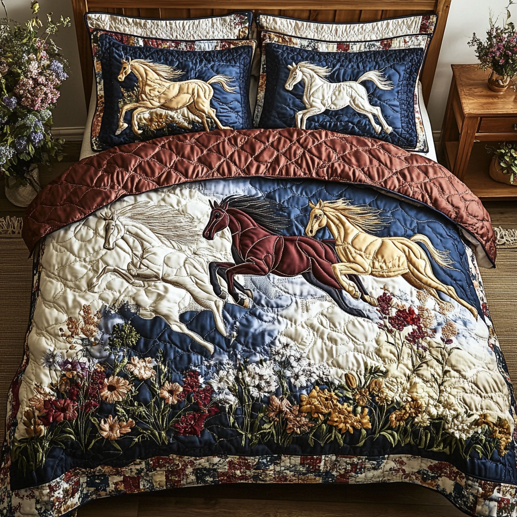 Swift Horse Quilted Bedding Set Duvet Cover Merch Gifts For Female Horse Lovers Swift Horse Quilted Bedding Set Duvet Cover Merch Gifts For Female Horse Lovers