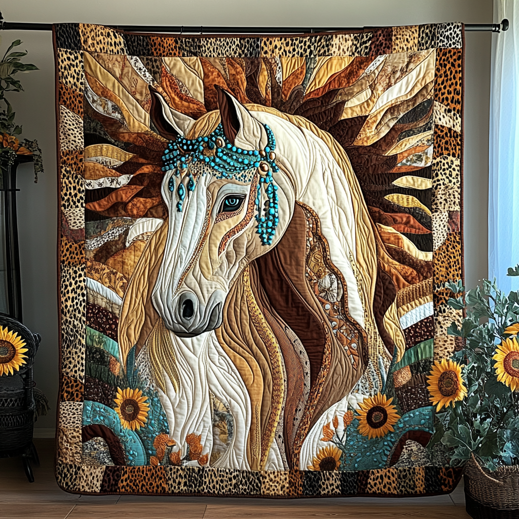 Swift Stallion Quilted Blanket Cute Colorful Blanket Equestrian Christmas Gifts Swift Stallion Quilted Blanket Cute Colorful Blanket Equestrian Christmas Gifts