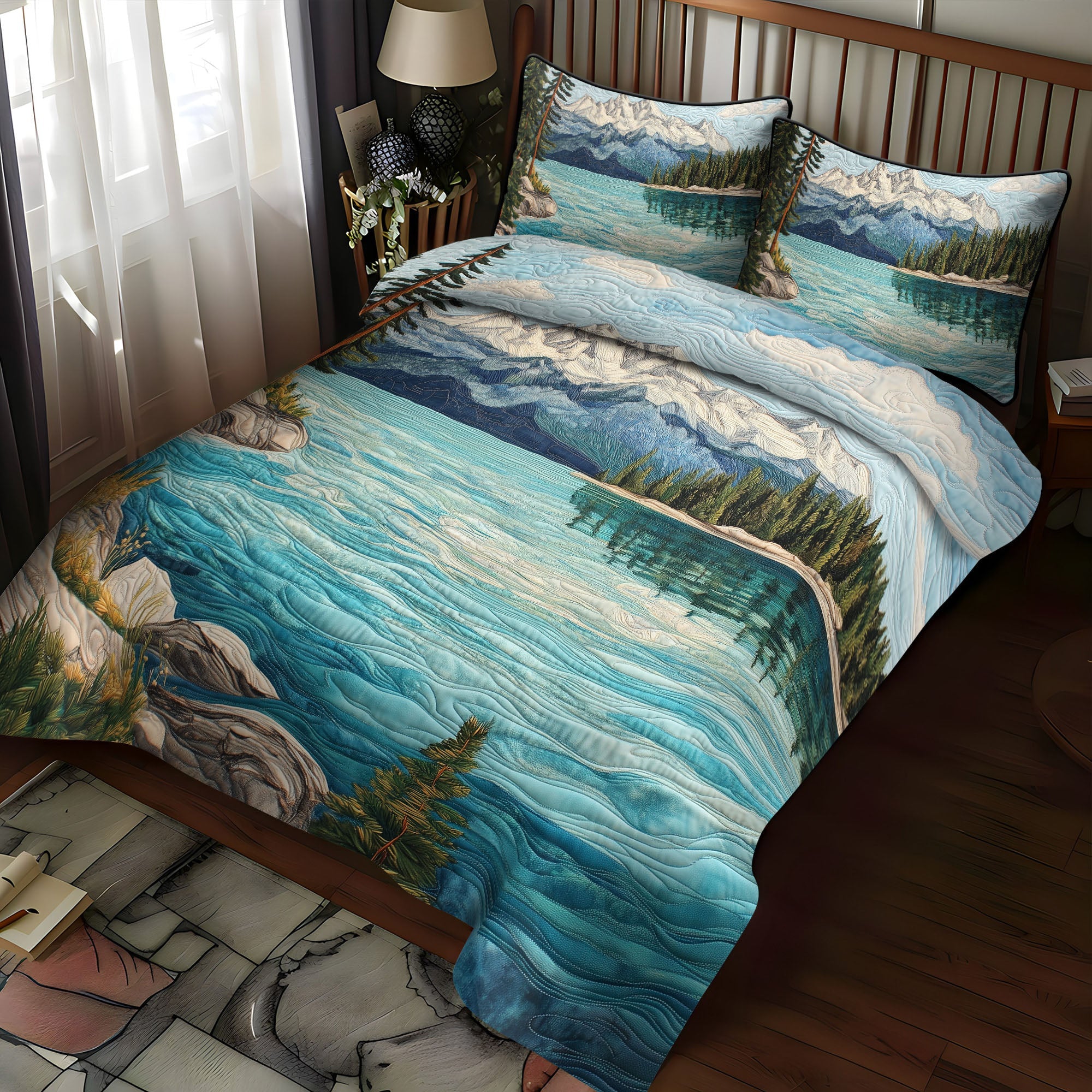 Tahoe Reflections Quilted Bedding Set Duvet Cover Bed Sheet Set Great Gift Ideas For Teens Tahoe Reflections Quilted Bedding Set Duvet Cover Bed Sheet Set Great Gift Ideas For Teens