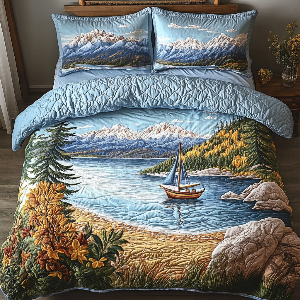 Tahoe Tranquility Quilted Bedding Set Duvet Cover Bedspread Christmas Presents For Grandma Tahoe Tranquility Quilted Bedding Set Duvet Cover Bedspread Christmas Presents For Grandma
