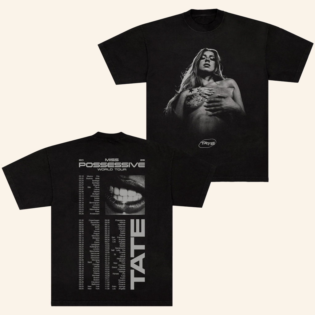 Tate Mcrae Concert Merch Pose Miss Possessive World Tour 2025 T-Shirt Gifts For Fans Tate Mcrae Concert Merch Pose Miss Possessive World Tour 2025 T-Shirt Gifts For Fans