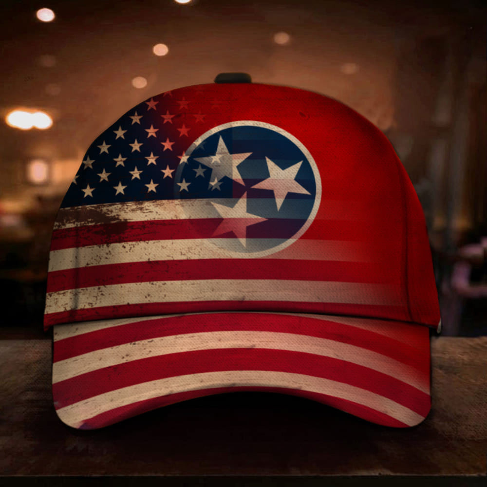 Tennessee Flag With Old American Flag US State Patriotic Merchandise Tennessee Flag With Old American Flag US State Patriotic Merchandise