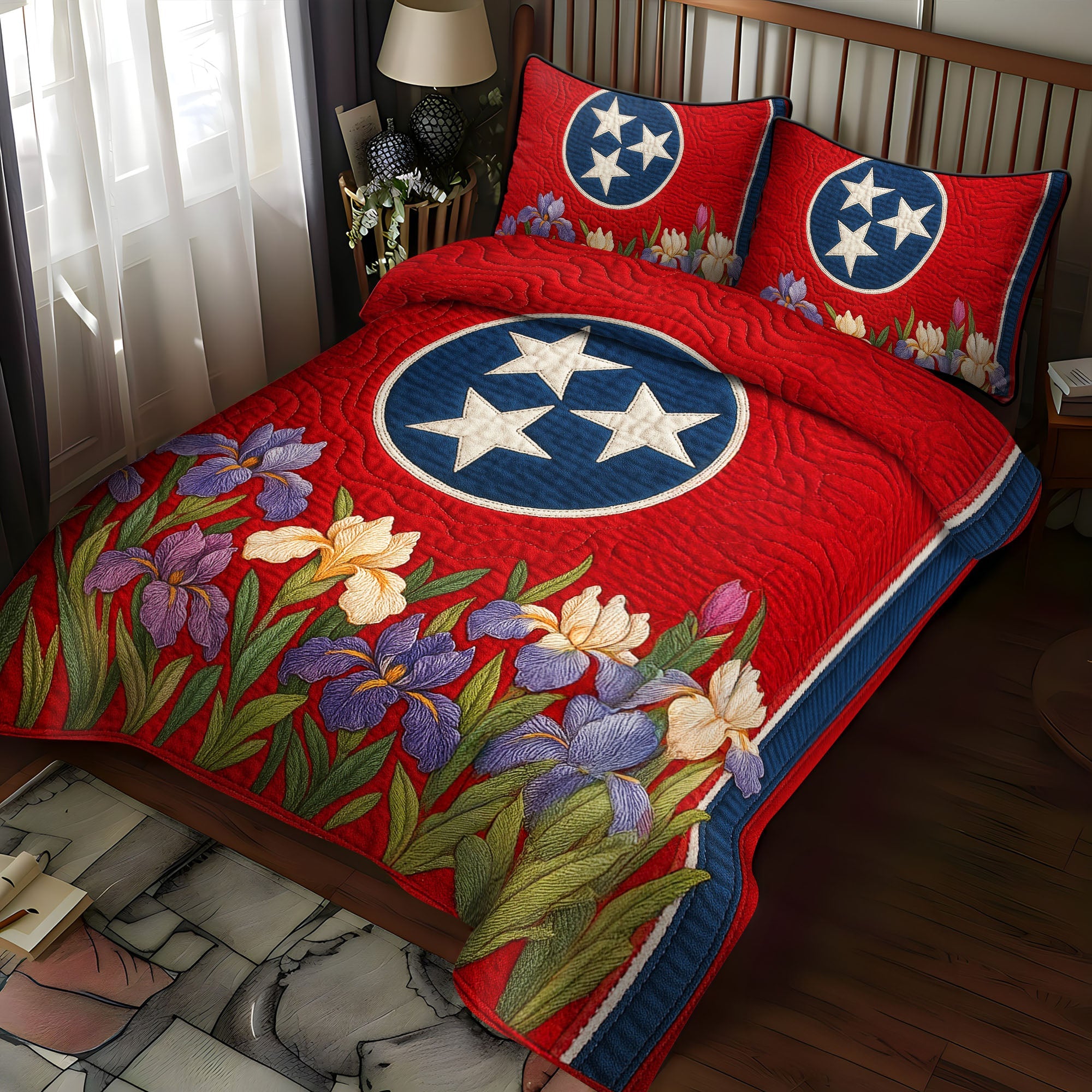 Tennessee Petals Quilted Bedding Set Duvet Cover Bedspread Patriotic Fathers Day Gifts Tennessee Petals Quilted Bedding Set Duvet Cover Bedspread Patriotic Fathers Day Gifts