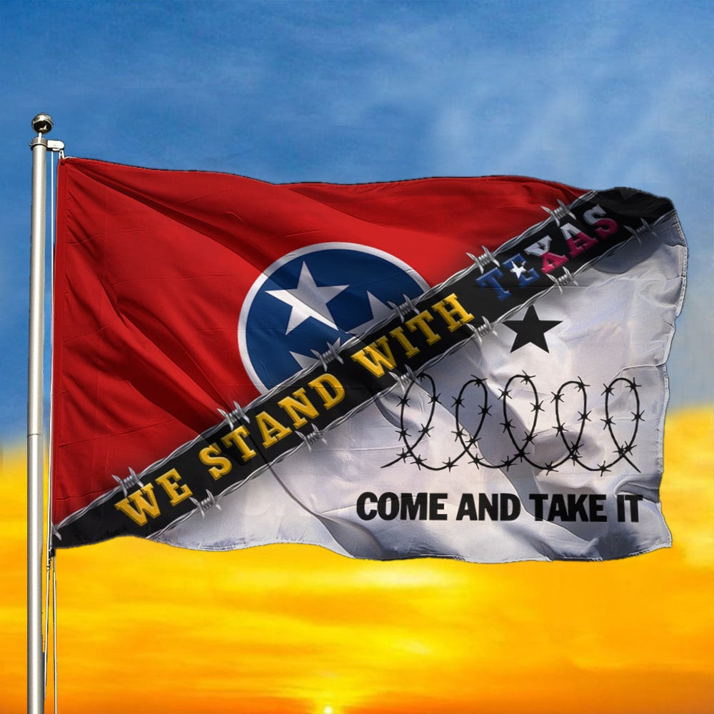 Tennessee We Stand With Texas Flag Come And Take It Barbed Wire Support Texas Flag Tennessee We Stand With Texas Flag Come And Take It Barbed Wire Support Texas Flag
