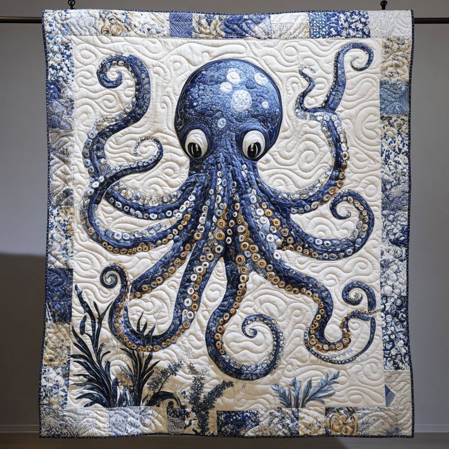 Tentacles of Wonder Quilted Blanket Cute Throw Blanket Octopus Lover Gifts Tentacles of Wonder Quilted Blanket Cute Throw Blanket Octopus Lover Gifts