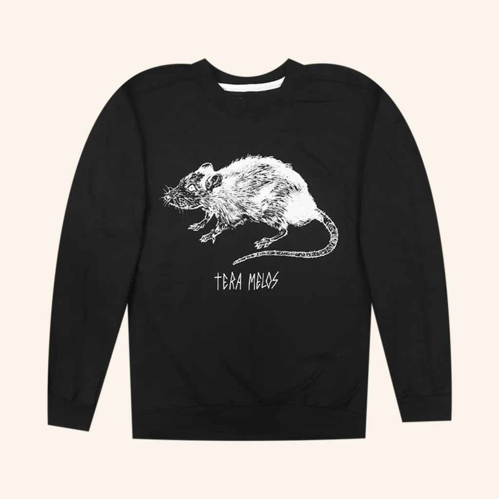 Tera Melos Merch Rat Black Sweatshirt Unique Gifts For Music Lovers Tera Melos Merch Rat Black Sweatshirt Unique Gifts For Music Lovers