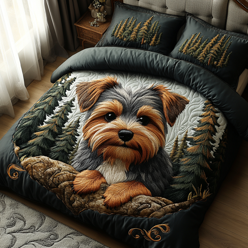 Terrier Spirit Quilted Bedding Set Duvet Cover Bed Sheet Set Yorkshire Terrier Products Terrier Spirit Quilted Bedding Set Duvet Cover Bed Sheet Set Yorkshire Terrier Products