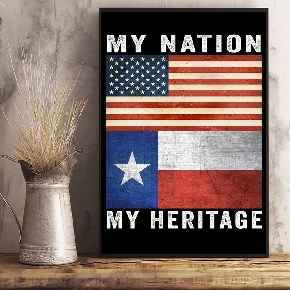 Texas And American Flag My Nation My Heritage Patriotic Proud Texan Flag Indoor Outdoor Texas And American Flag My Nation My Heritage Patriotic Proud Texan Flag Indoor Outdoor