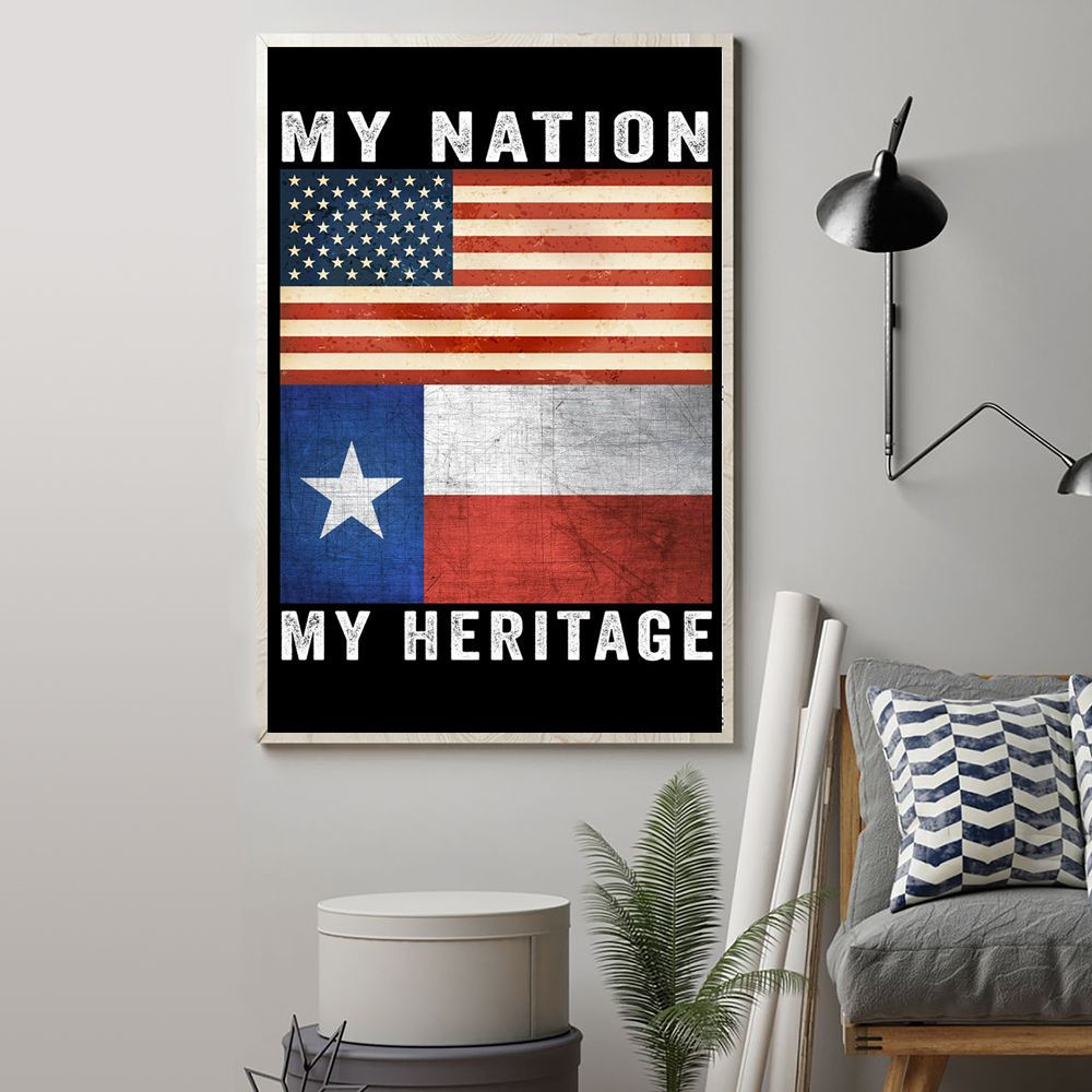 Texas And American Flag My Nation My Heritage Patriotic Proud Texan Flag Indoor Outdoor Texas And American Flag My Nation My Heritage Patriotic Proud Texan Flag Indoor Outdoor