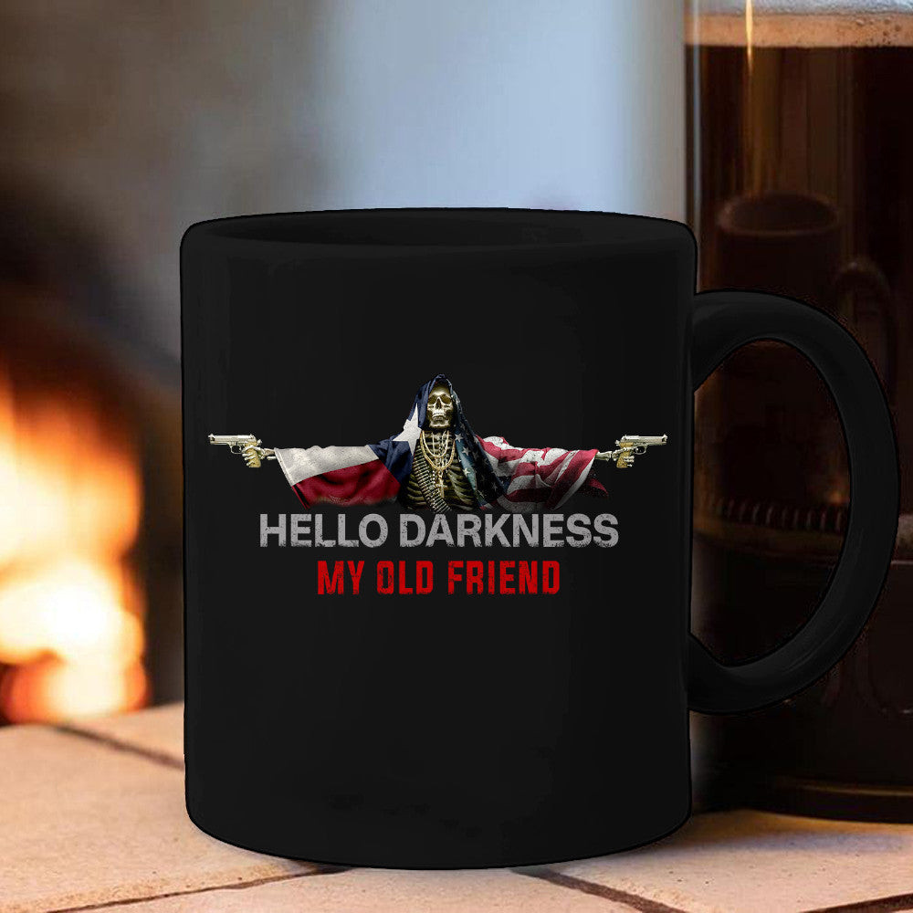 Texas And American Flag Skull Hello Darkness My Old Friend Hoodie Gift Ideas For Cops Texas And American Flag Skull Hello Darkness My Old Friend Hoodie Gift Ideas For Cops