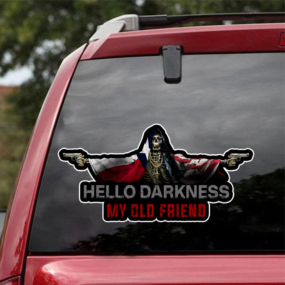 Texas And American Flag Skull Hello Darkness My Old Friend Shirt Gifts For Boyfriend Texas And American Flag Skull Hello Darkness My Old Friend Shirt Gifts For Boyfriend