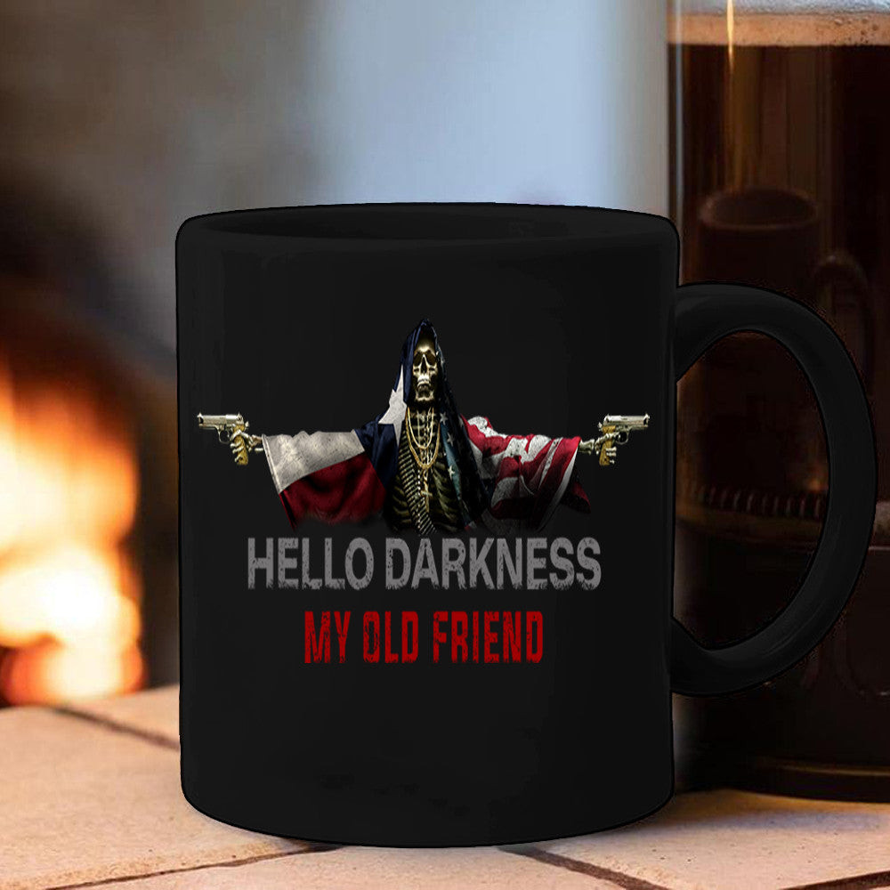 Texas And American Flag Skull Hello Darkness My Old Friend Shirt Gifts For Boyfriend Texas And American Flag Skull Hello Darkness My Old Friend Shirt Gifts For Boyfriend