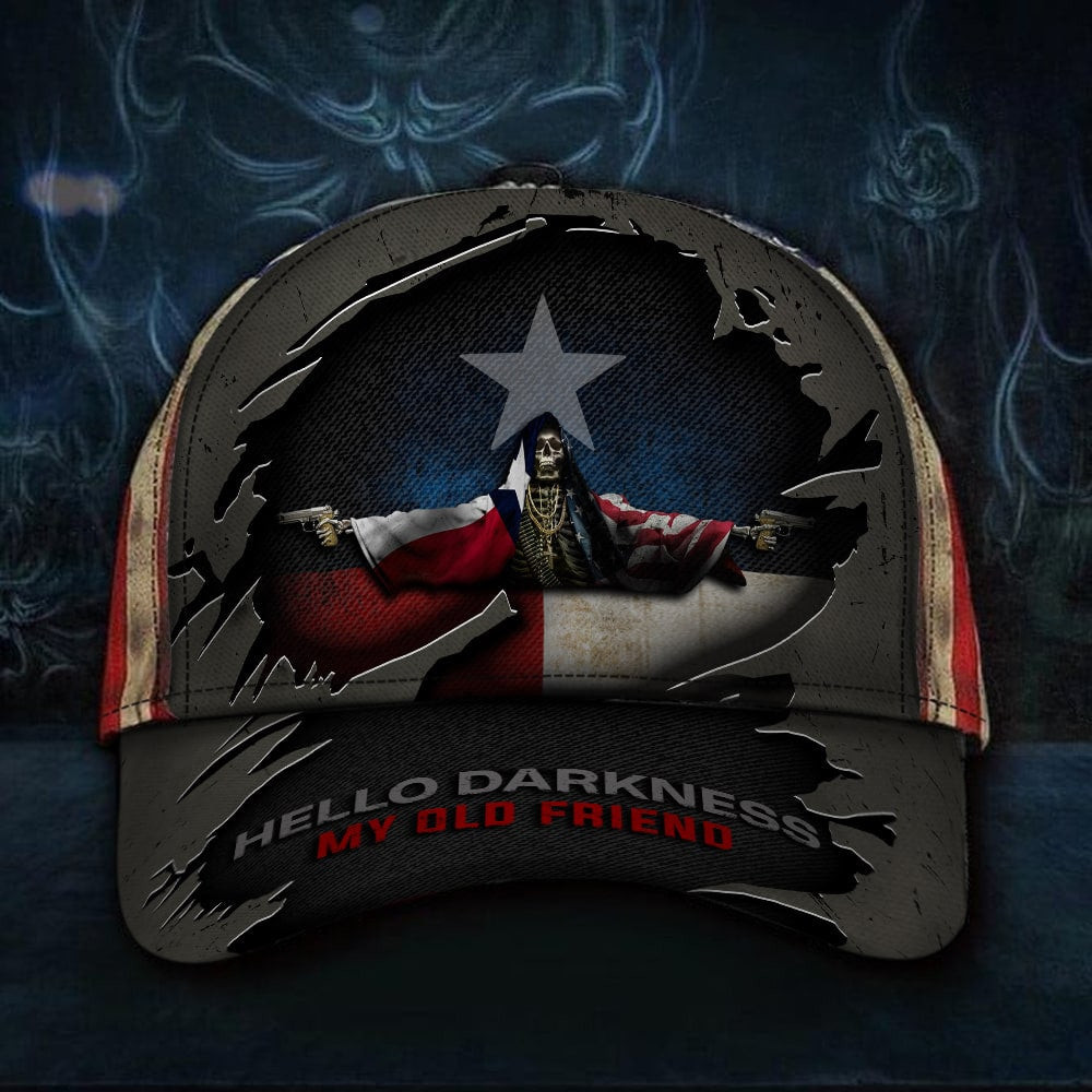 Texas And American Flag Skull Hello Darkness My Old Friend Shirt Gifts For Boyfriend Texas And American Flag Skull Hello Darkness My Old Friend Shirt Gifts For Boyfriend