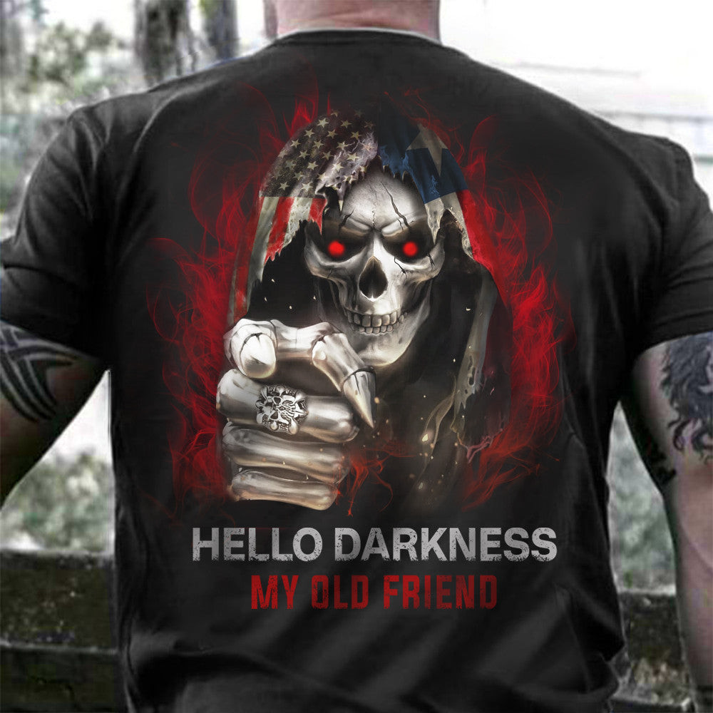 Texas And American Flag Skull Shirt Hello Darkness My Old Friend Clothing For Texans Texas And American Flag Skull Shirt Hello Darkness My Old Friend Clothing For Texans
