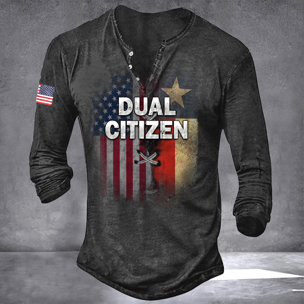 Texas And American Long Sleevee Shirt Dual Citizen Shirt Texas And American Long Sleevee Shirt Dual Citizen Shirt