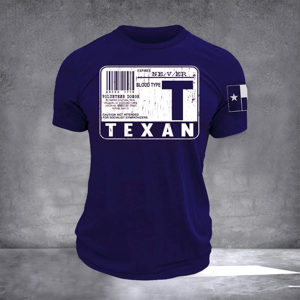 Texas Blood Type Navy Shirt Texas Blood Type Navy Shirt