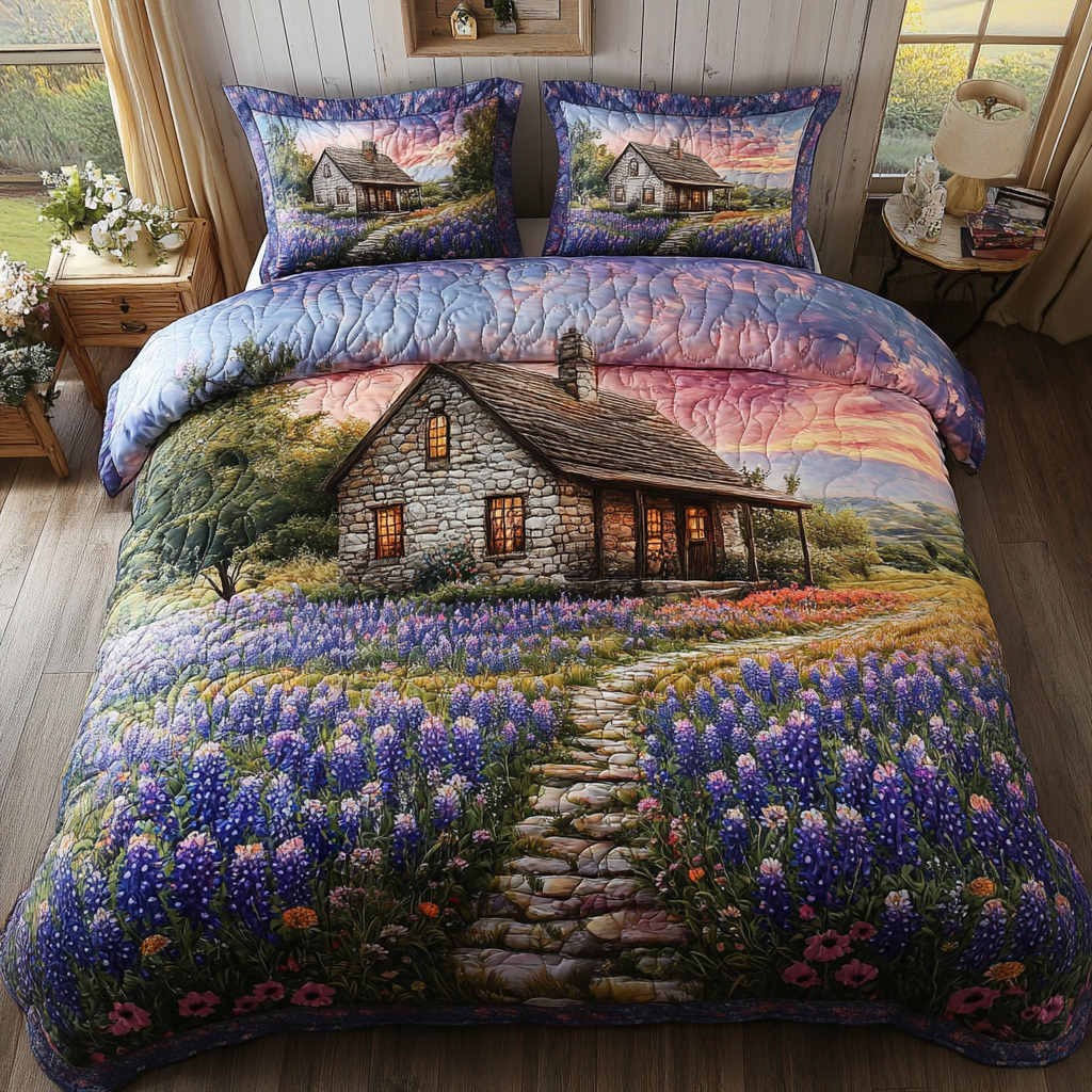 Texas Blooms Quilted Bedding Set Duvet Cover Bed Sheet Set Texas Gifts For Him Texas Blooms Quilted Bedding Set Duvet Cover Bed Sheet Set Texas Gifts For Him
