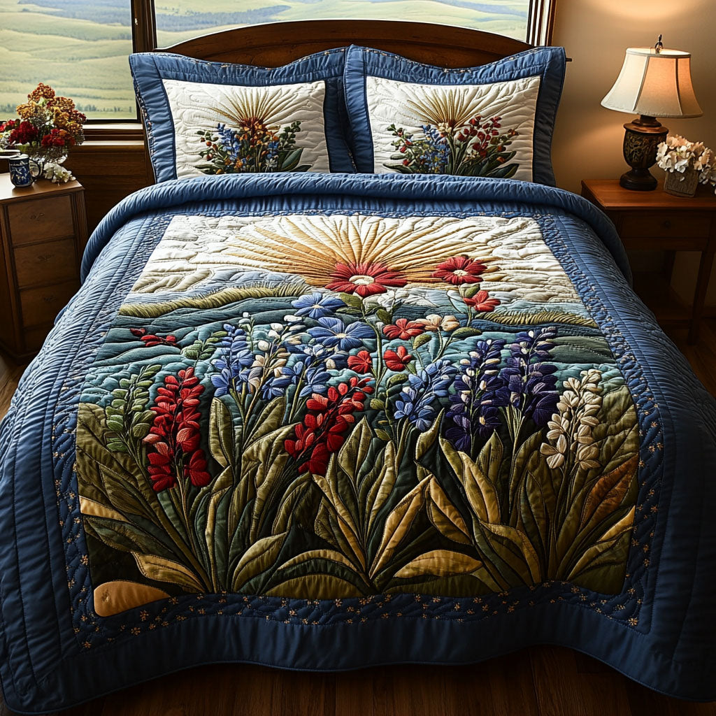 Texas Blooms Quilted Bedding Set Duvet Cover Bed Sheet Set Texas Themed Gifts
