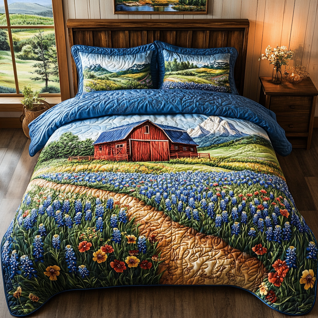 Texas Bluebonnet Trail Quilted Bedding Set Duvet Cover Bedspread Texas Gifts For Out Of Towners Texas Bluebonnet Trail Quilted Bedding Set Duvet Cover Bedspread Texas Gifts For Out Of Towners