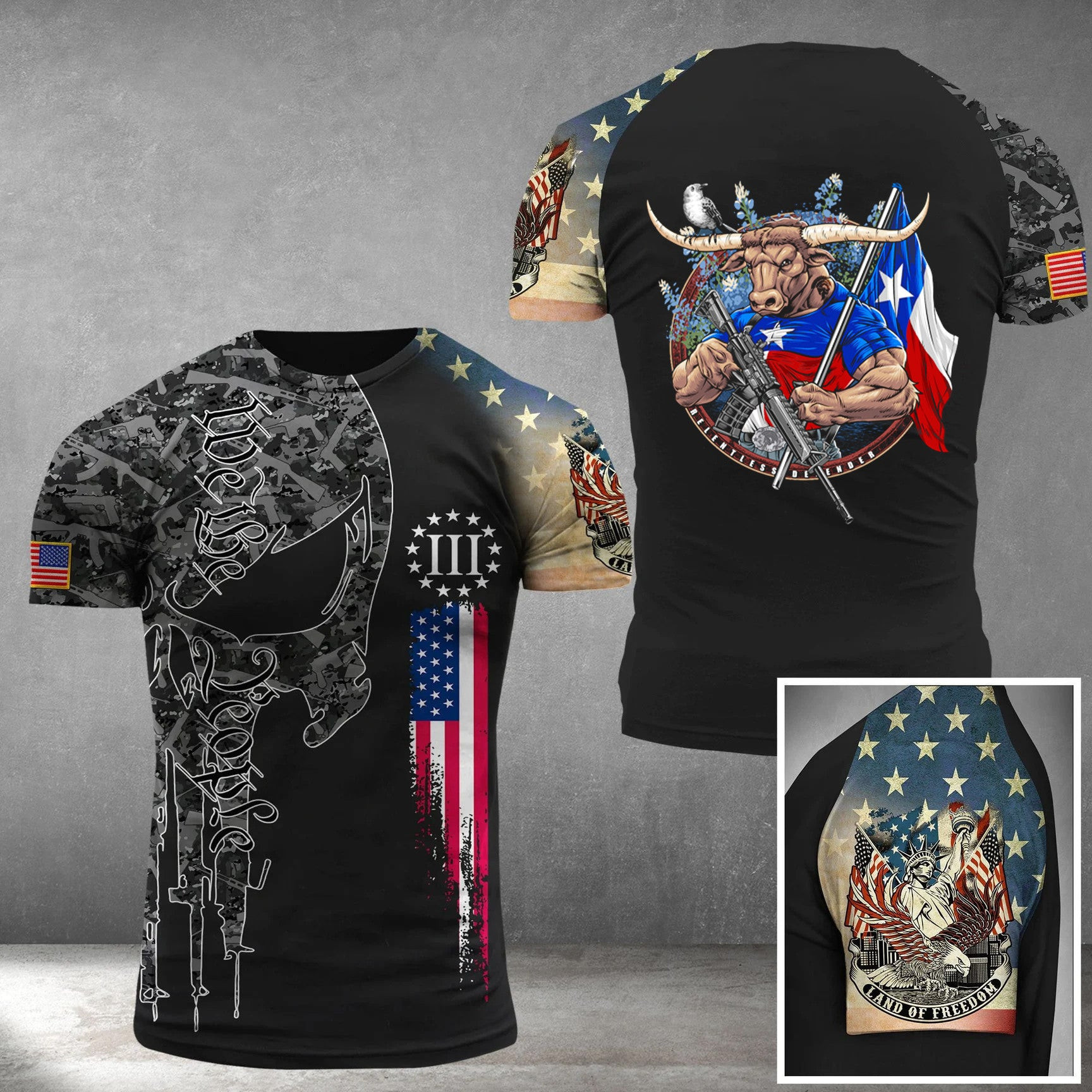 Texas Buffalo We The People Shirt Right To Bear Arms Land Of Freedom Apparel Gifts For Dad