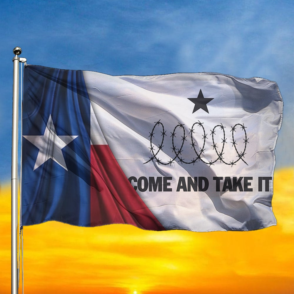 Texas Flag Come And Take It Barbed Wire Flag Texas Flag Come And Take It Barbed Wire Flag