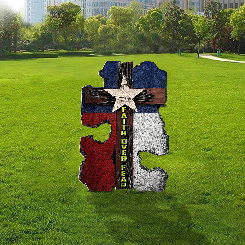 Texas Flag Cross Faith Over Fear Yard Sign Faith Christian Patriotic Merchandise Texas Flag Cross Faith Over Fear Yard Sign Faith Christian Patriotic Merchandise