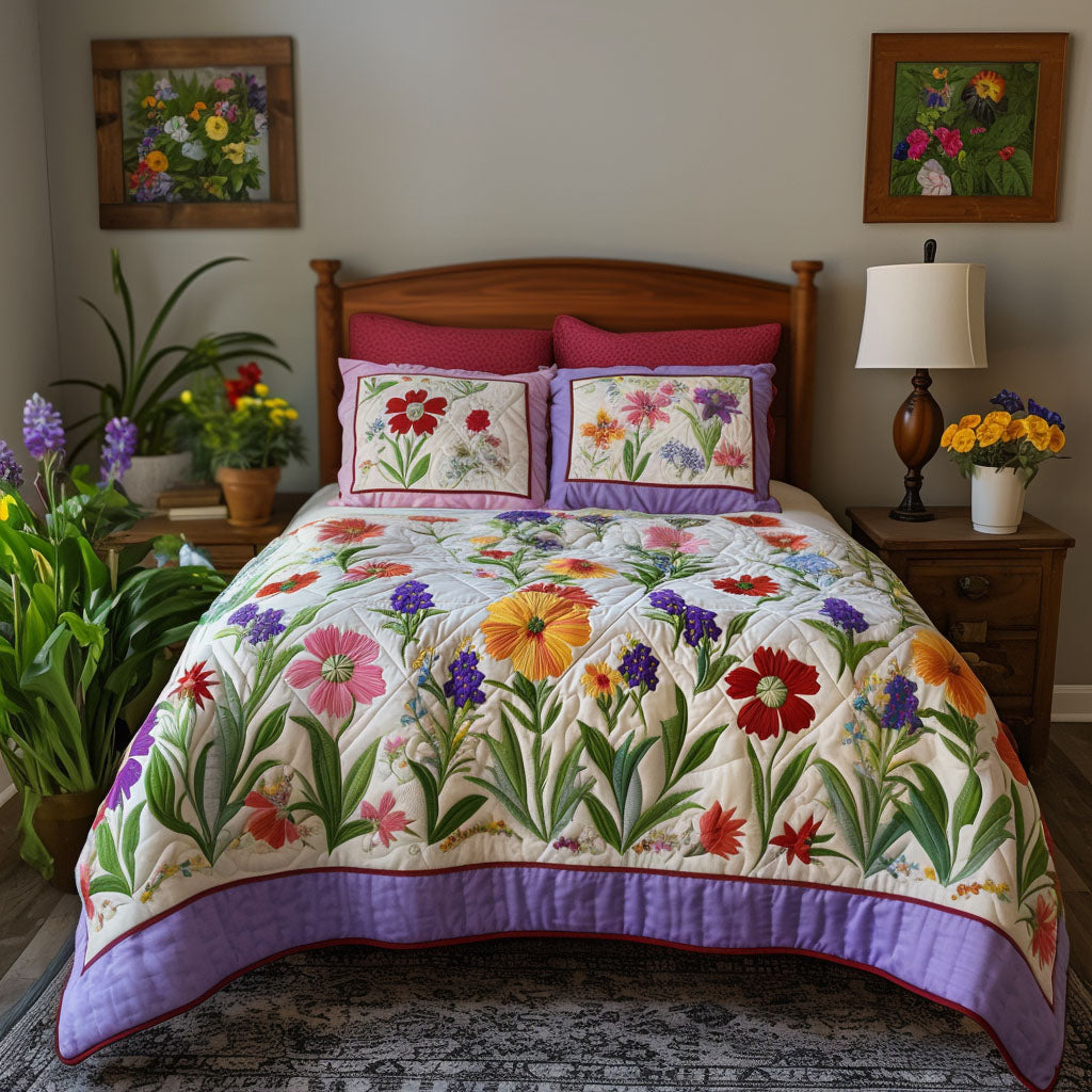 Texas Floral Patchwork Quilted Bedding Set Duvet Cover Bed Sheet Set Texan Gift Items Texas Floral Patchwork Quilted Bedding Set Duvet Cover Bed Sheet Set Texan Gift Items