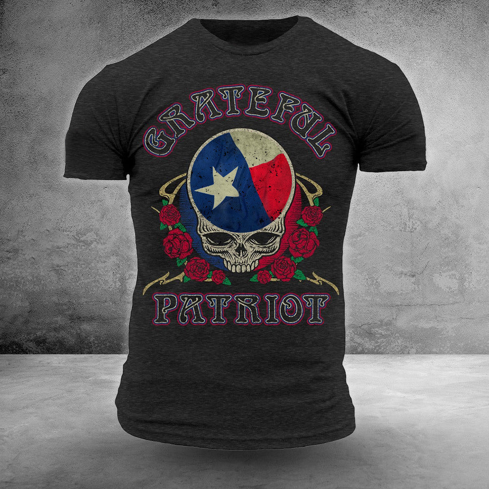 Texas Grateful Patriot Skull T-Shirt Fourth Of July Apparel Gifts For Dad Texas Grateful Patriot Skull T-Shirt Fourth Of July Apparel Gifts For Dad