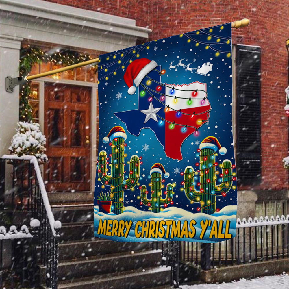 Texas Merry Christmas Y'all Flag Texas Lovers Holiday Flag Christmas Yard Decorations