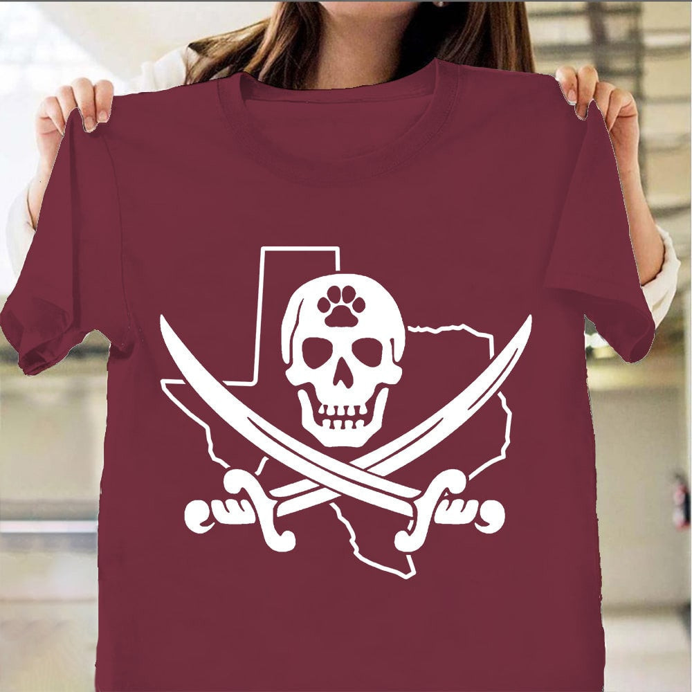 Texas State Bulldog Pirate Shirt Black Pirate Flag T-Shirt Clothing Texas State Bulldog Pirate Shirt Black Pirate Flag T-Shirt Clothing