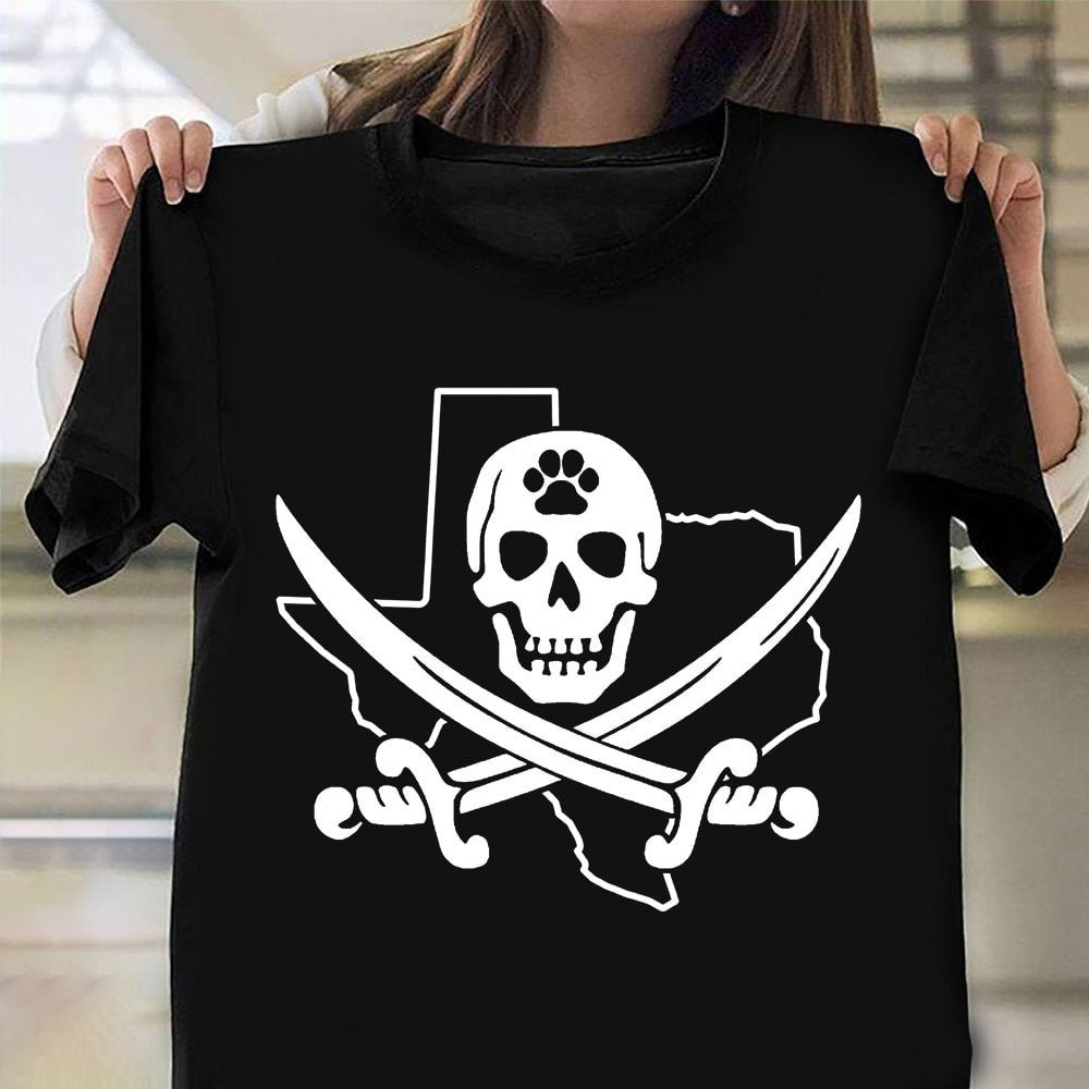 Texas State Bulldog Pirate Shirt Black Pirate Flag T-Shirt Clothing Texas State Bulldog Pirate Shirt Black Pirate Flag T-Shirt Clothing
