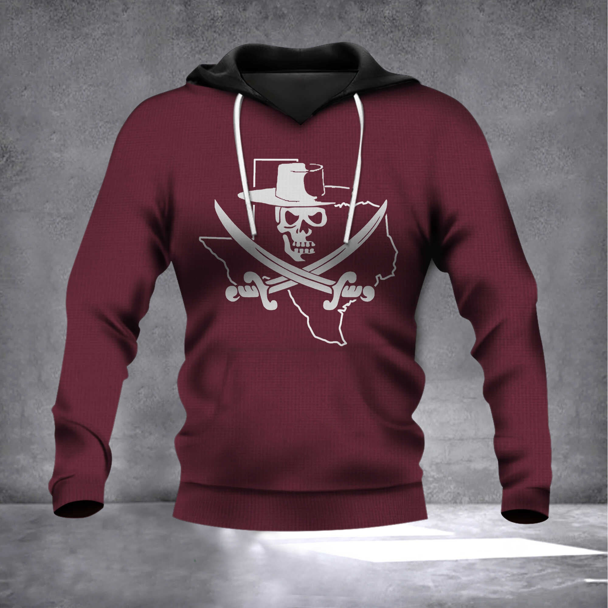 Texas State Pirate Hoodie Pirate Skull And Crossbones Flag Clothing Merch