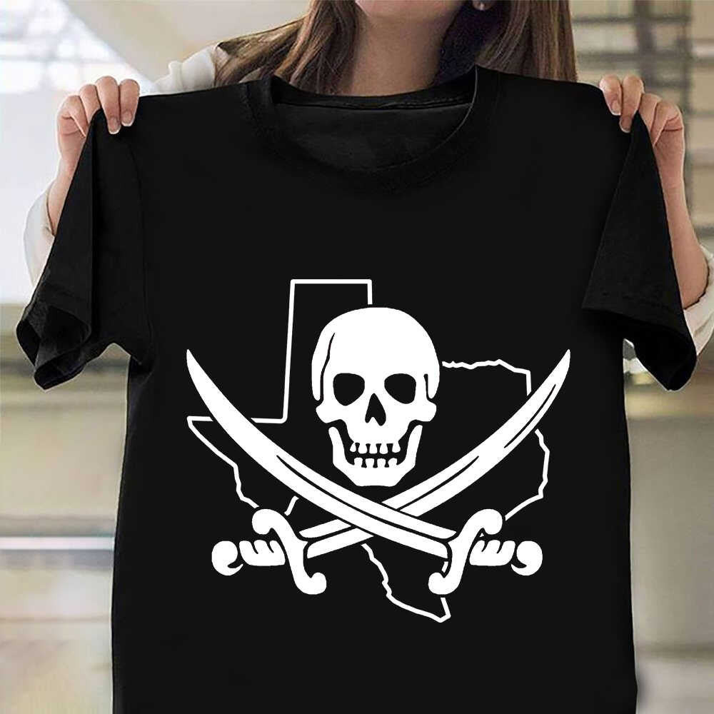 Texas State Pirate Hoodie Skull And Crossbones Black Pirate Flag Clothing Merch
