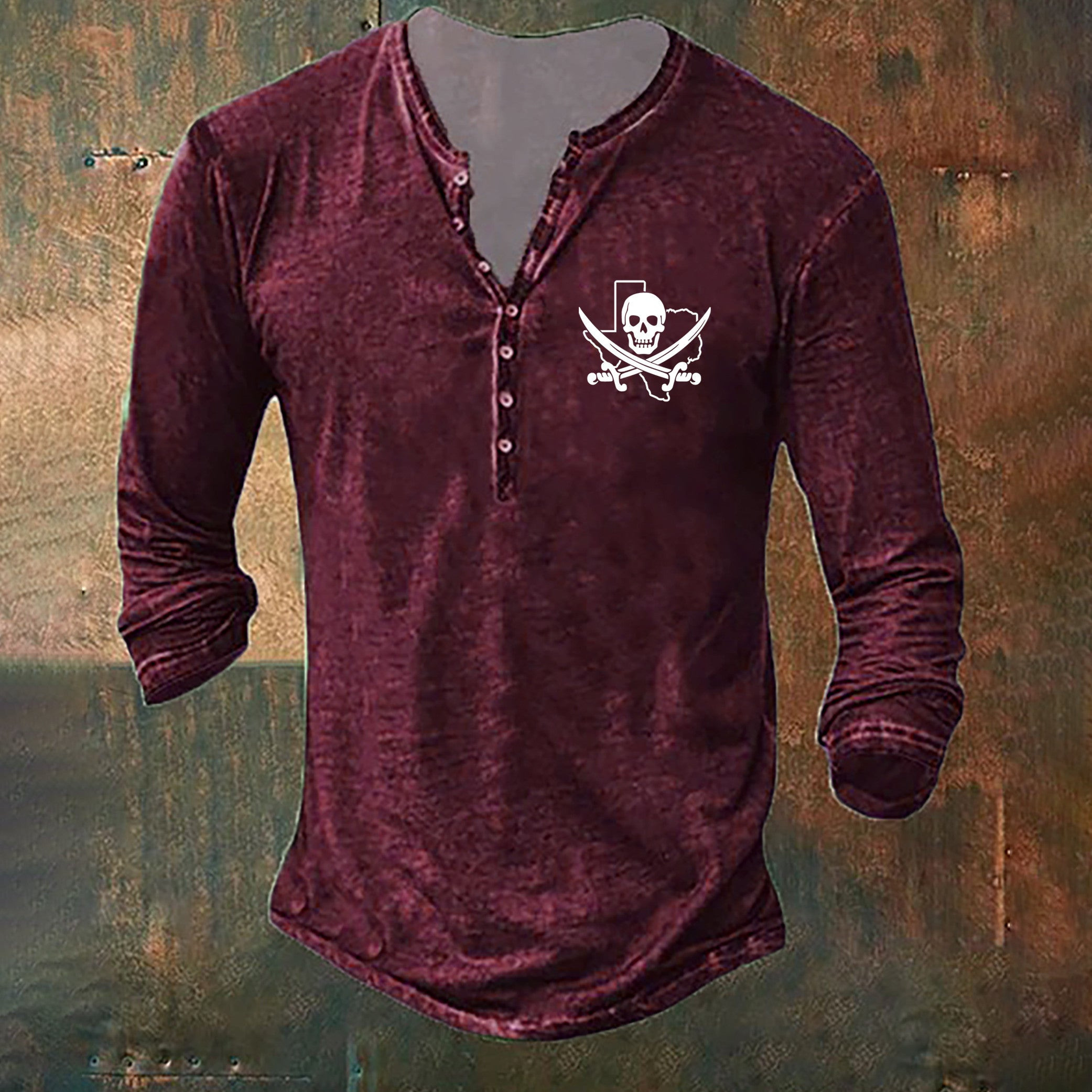 Texas State Pirate Long Sleeve Shirt Skull And Cross Sword Pirate Clothing Gift For Him Texas State Pirate Long Sleeve Shirt Skull And Cross Sword Pirate Clothing Gift For Him
