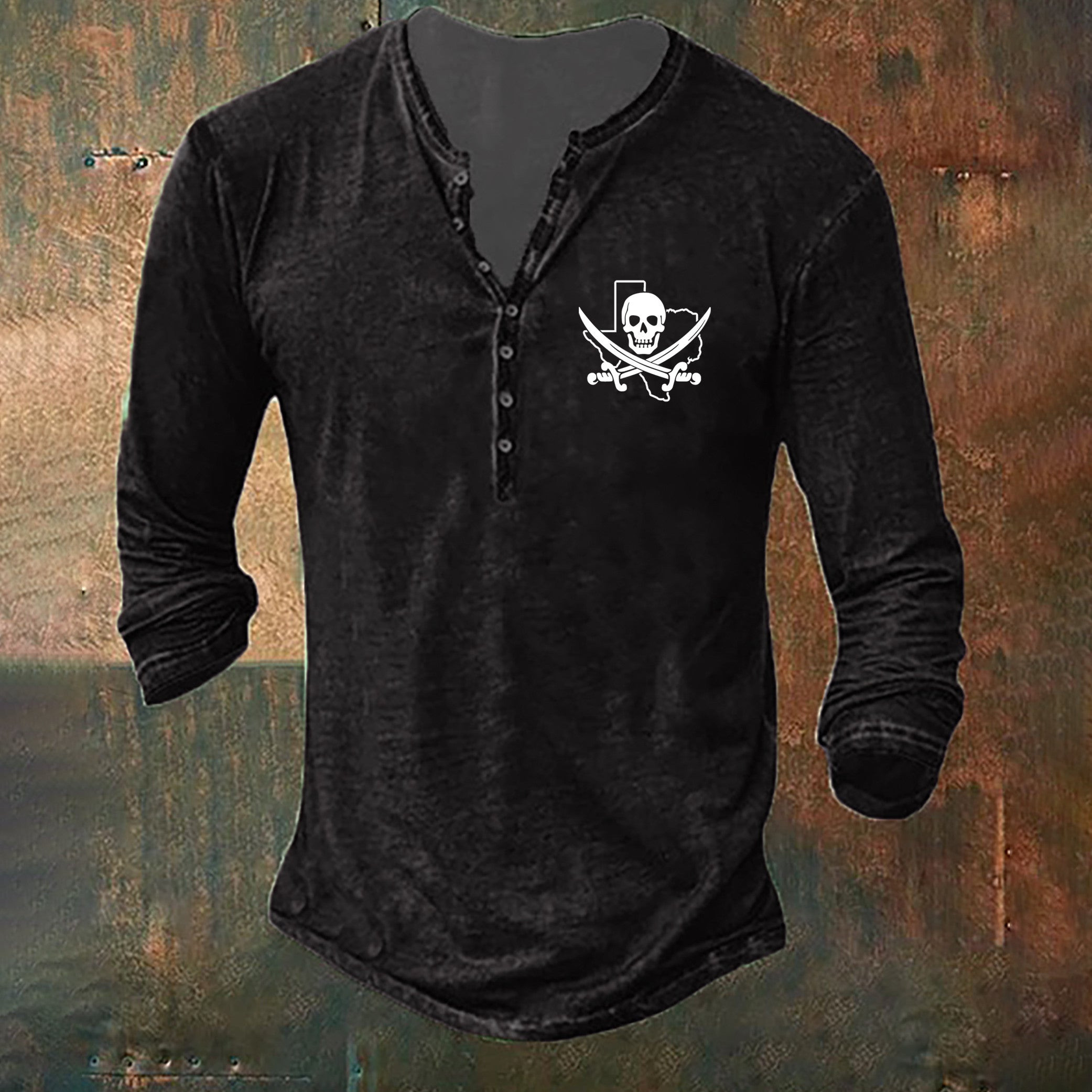 Texas State Pirate Long Sleeve Shirt Skull And Cross Sword Pirate Clothing Gift For Him Texas State Pirate Long Sleeve Shirt Skull And Cross Sword Pirate Clothing Gift For Him
